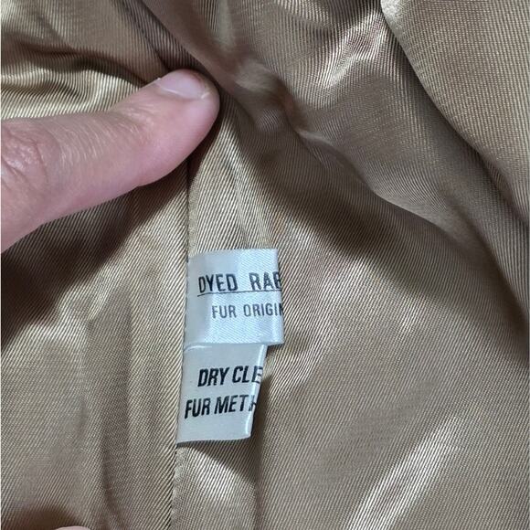 Fur Origin France Rabbit Fur Short Coat Jacket Brown Soft Hook Closure - Picture 6 of 10